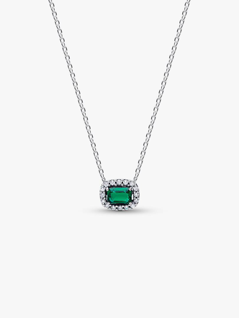Collana Pandora - Punto Luce Rettangolo Verde