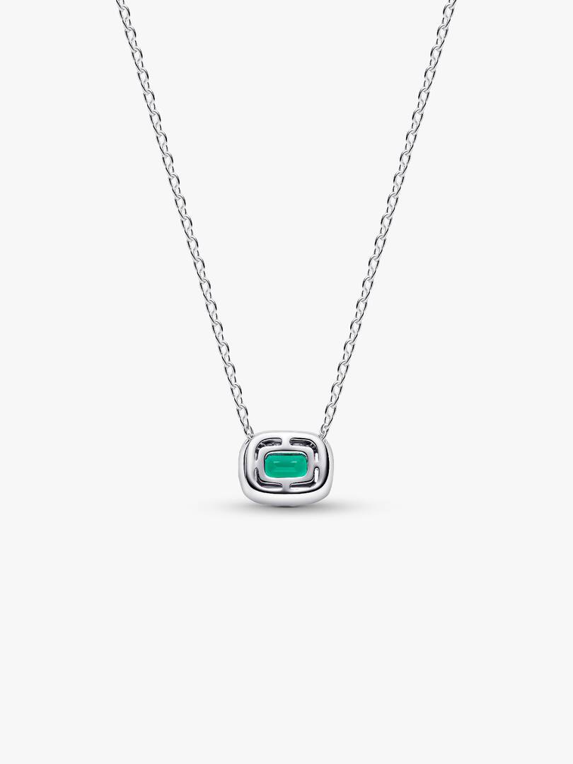 Collana Pandora - Punto Luce Rettangolo Verde