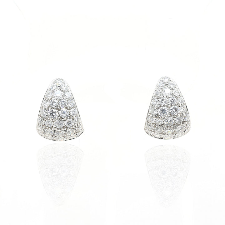 Orecchini Crivelli - Pavé in Oro Bianco con Diamanti