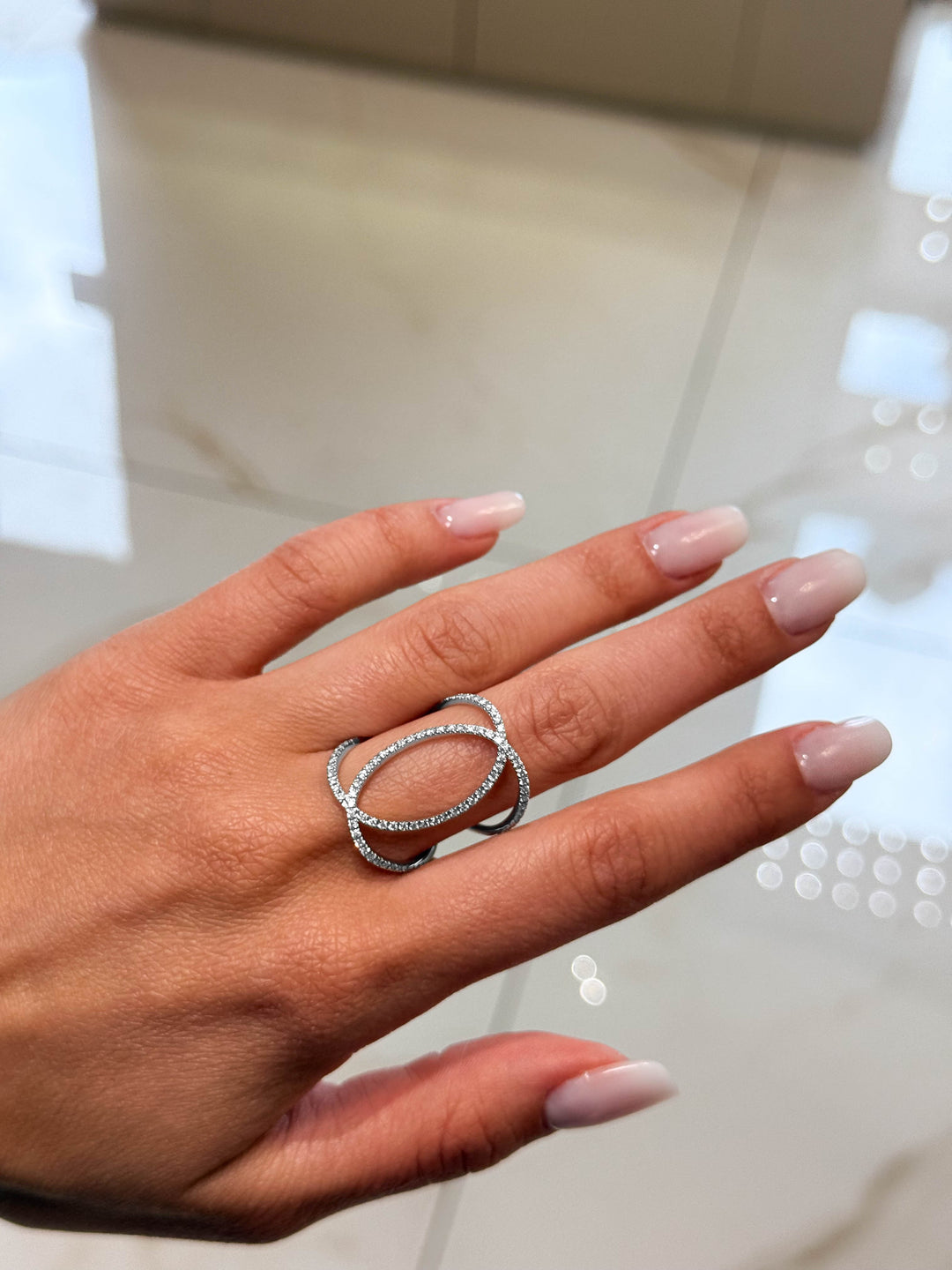 Anello Crivelli - Fantasia Intreccio in Oro Bianco e Diamanti