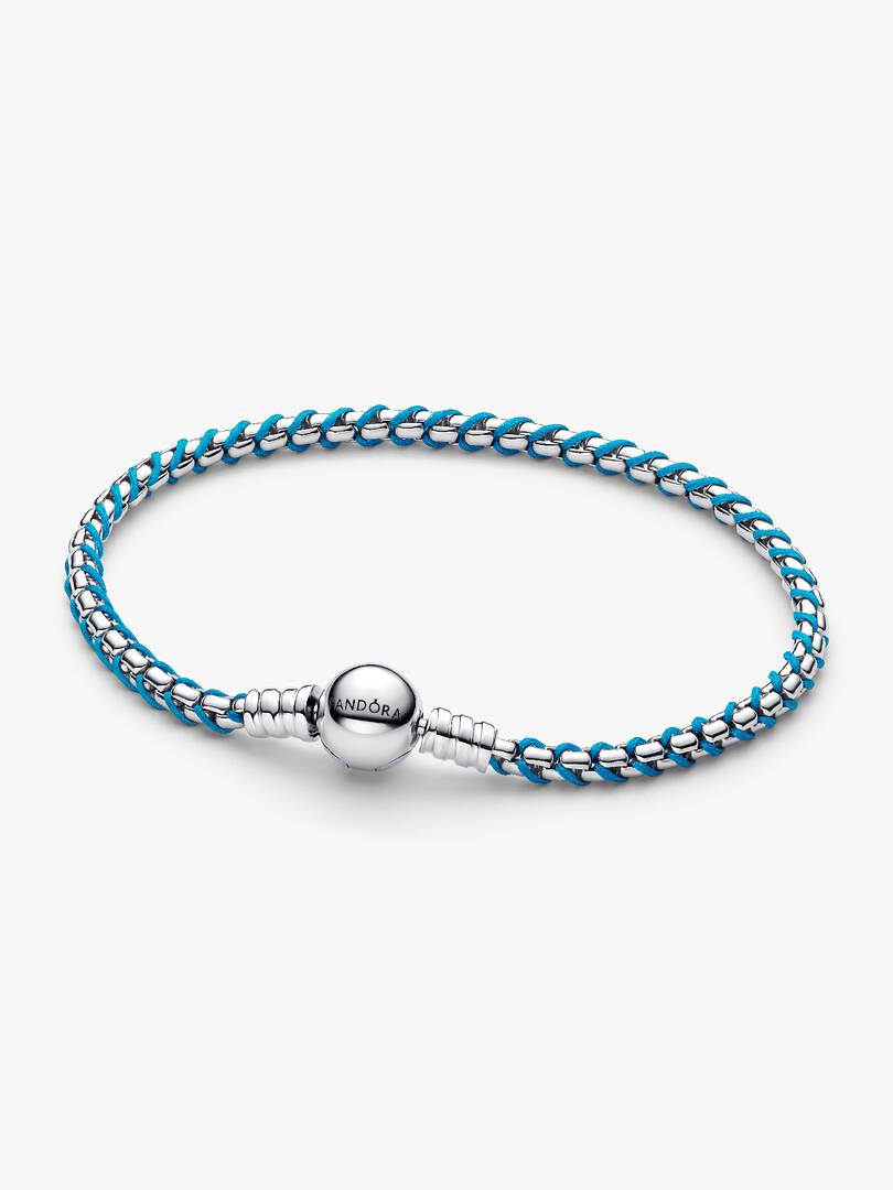 Bracciale Pandora - Intreccio Tessuto Turchese
