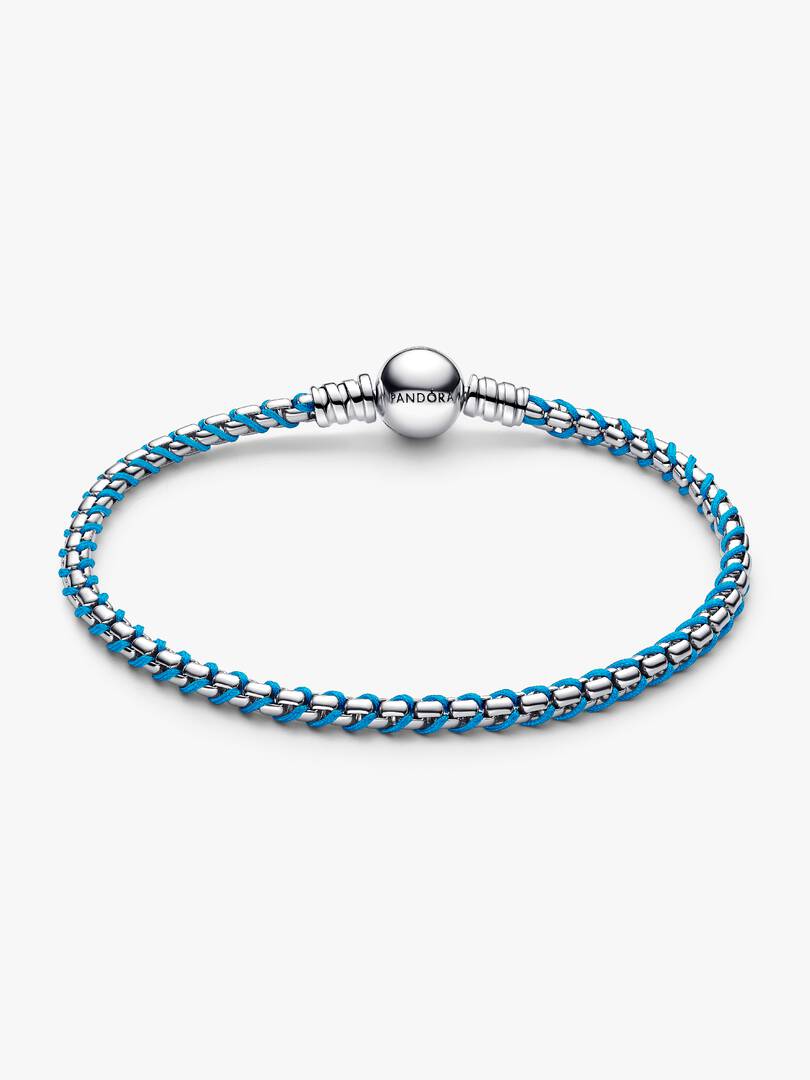 Bracciale Pandora - Intreccio Tessuto Turchese