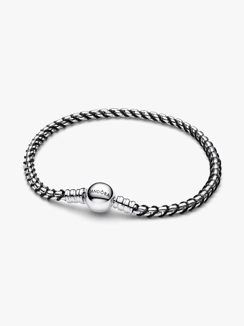 Bracciale Pandora - Intreccio Tessuto Nero