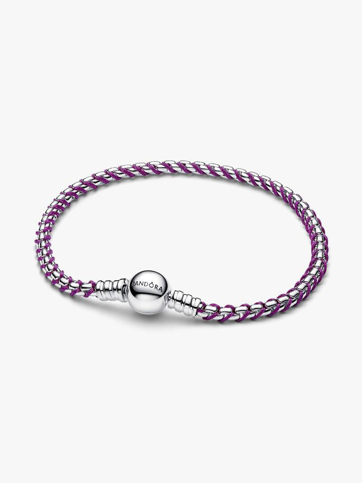 Bracciale Pandora - Intreccio Tessuto Viola
