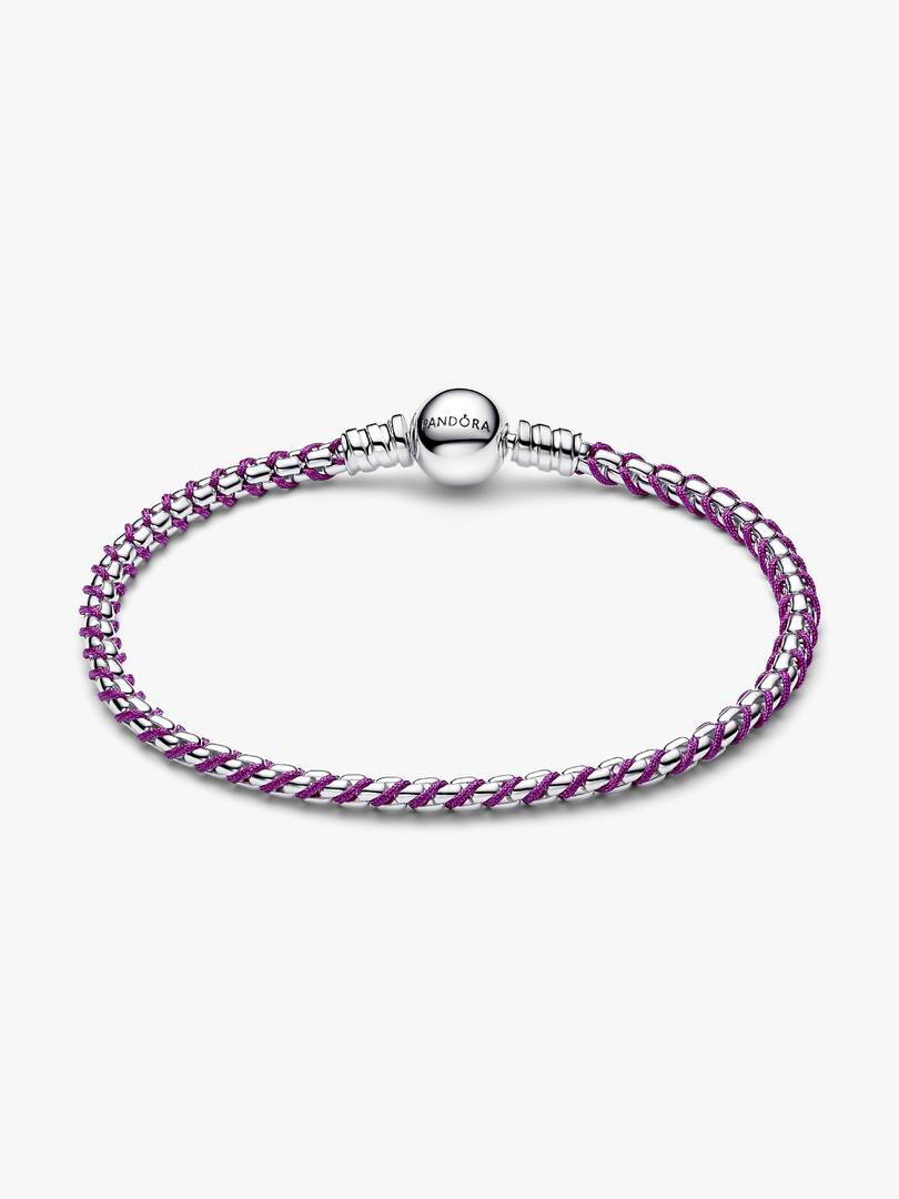 Bracciale Pandora - Intreccio Tessuto Viola
