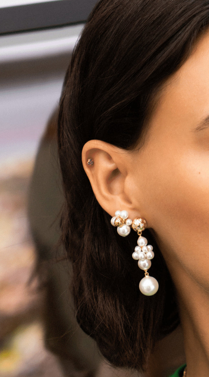 Orecchini Rue Des Mille - Perle Pendenti Starball White