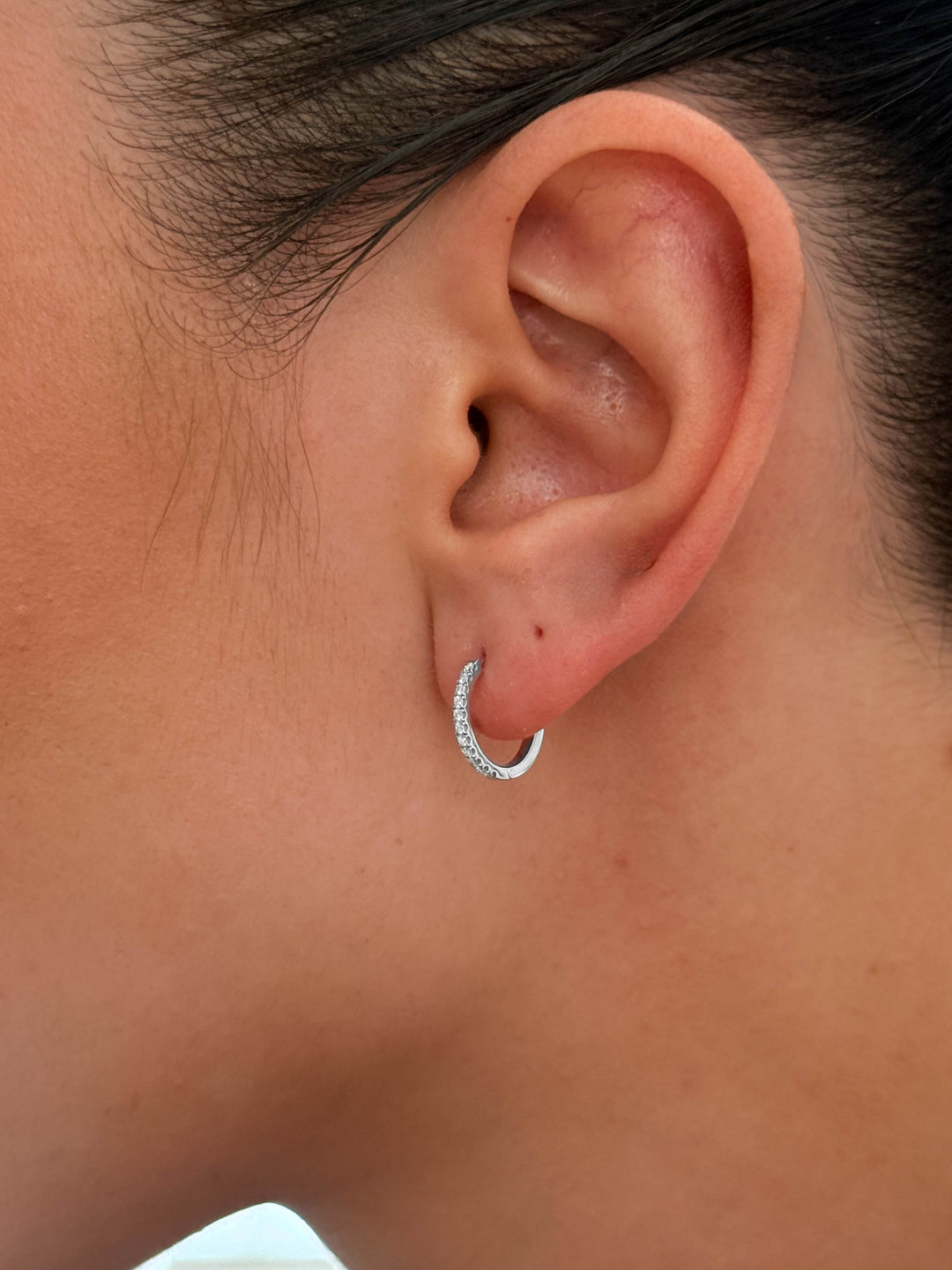 Orecchini Crivelli - Cerchietti in Oro Bianco con Diamanti 0,14 ct.