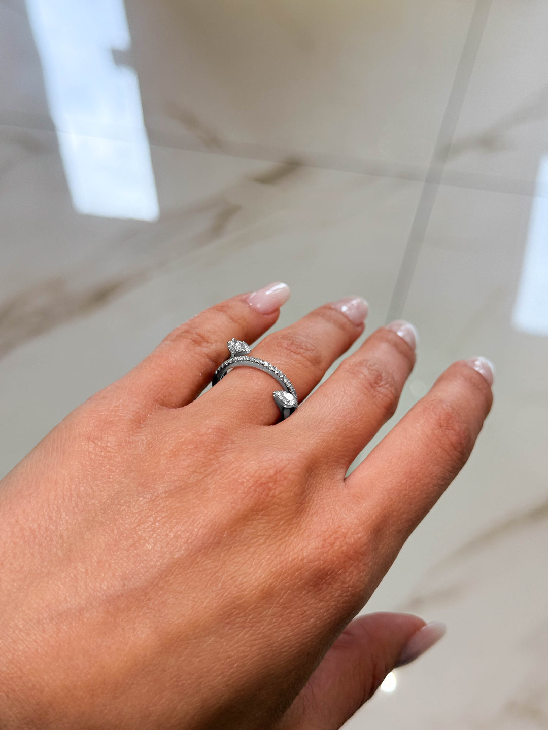 Anello Crivelli - Intreccio in Oro Bianco con Diamanti
