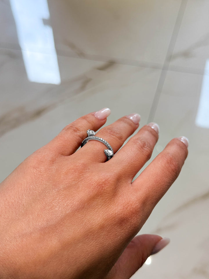 Anello Crivelli - Intreccio in Oro Bianco con Diamanti
