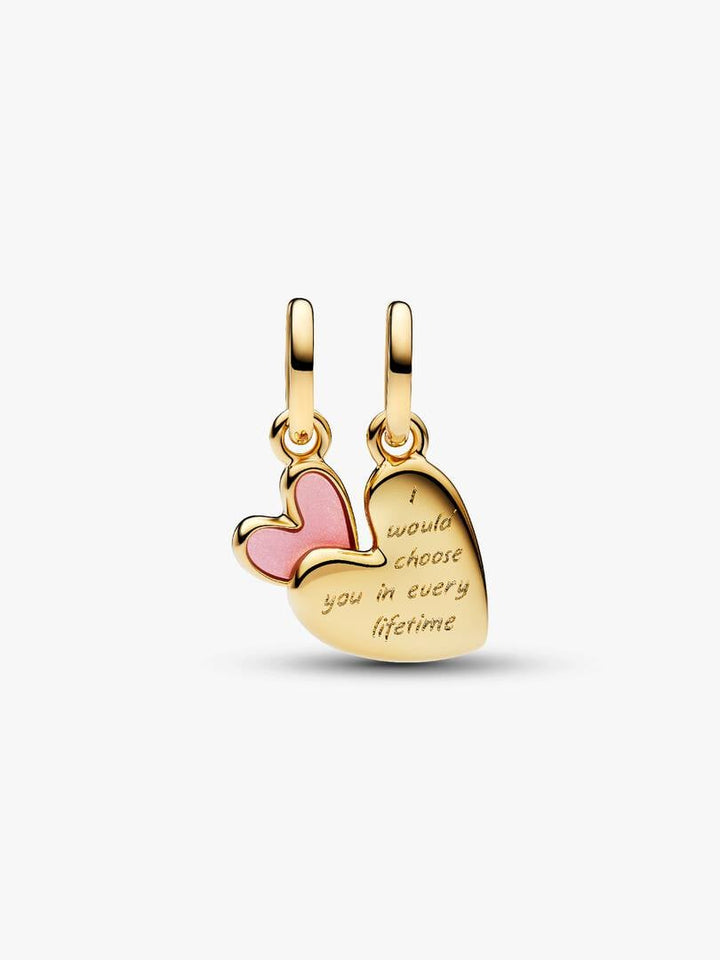 Charm Pandora - Pendente Unione di Cuori Mamma e Figlia divisibile