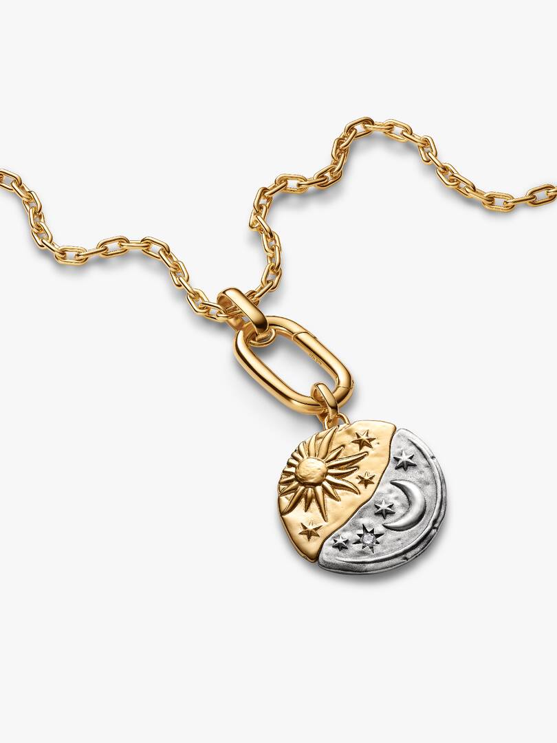 Charm Pandora - Medallion XL Sole e Luna "Per Aspera Ad Astra"