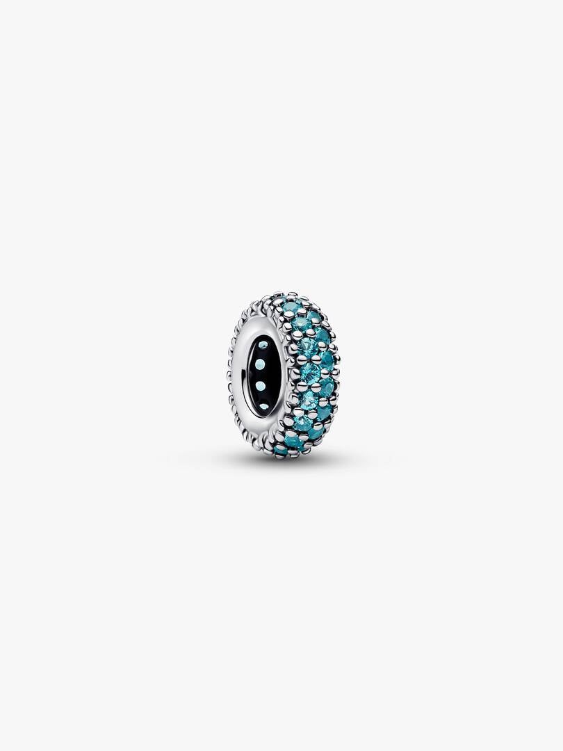 Charm Pandora - Distanziatore con Pietre Verde Acqua