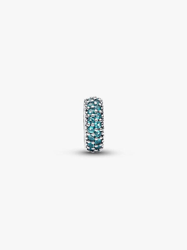 Charm Pandora - Distanziatore con Pietre Verde Acqua
