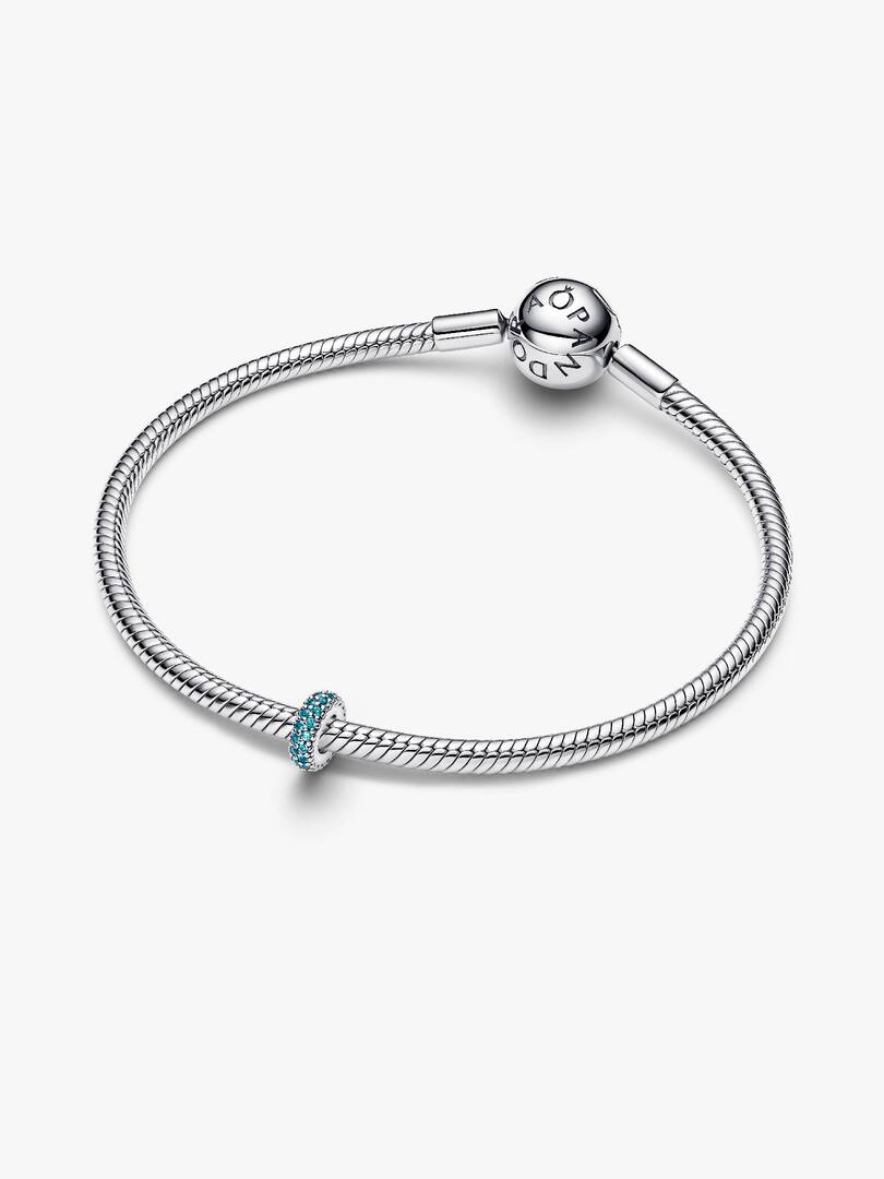 Charm Pandora - Distanziatore con Pietre Verde Acqua