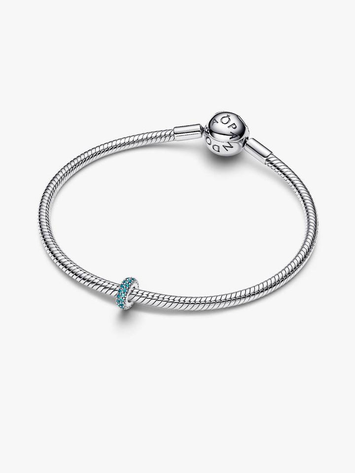 Charm Pandora - Distanziatore con Pietre Verde Acqua