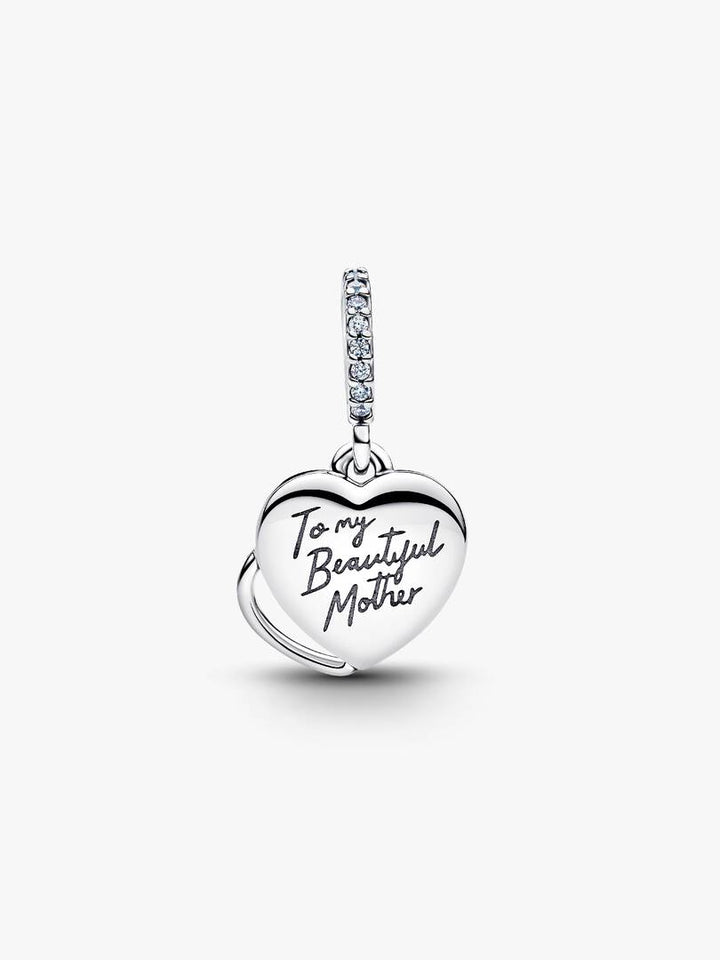 Charm Pandora - Pendente Doppio Cuore Mamma Sei Bellissima