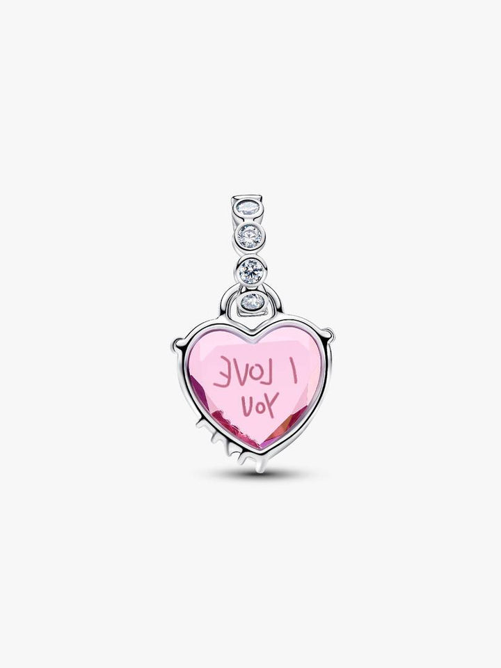 Charm Pandora - Pendente Cuore Rosa Ti Voglio Bene Mamma