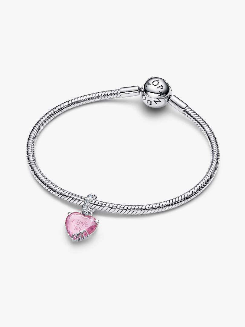 Charm Pandora - Pendente Cuore Rosa Ti Voglio Bene Mamma