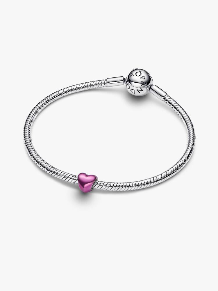 Mini Charm Pandora - Cuore effetto metallico rosa
