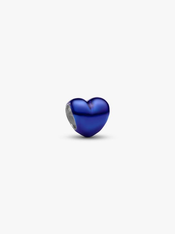Mini Charm Pandora - Cuore effetto metallico blu