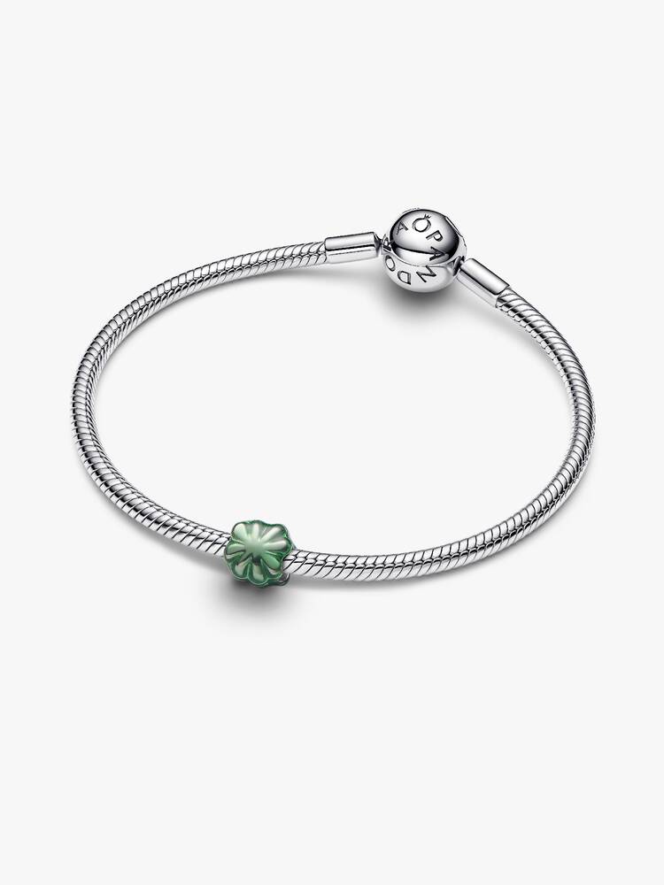 Mini Charm Pandora - Quadrifoglio effetto metallico verde