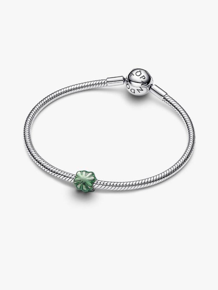 Mini Charm Pandora - Quadrifoglio effetto metallico verde