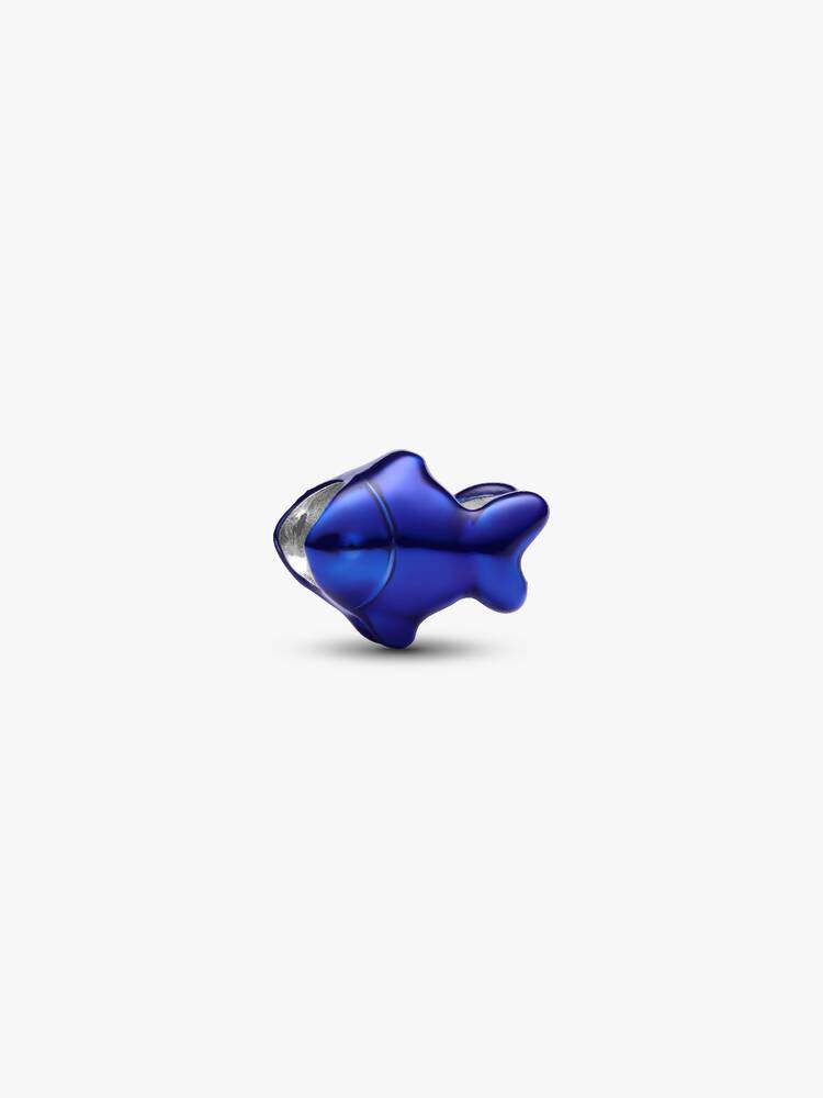 Mini Charm Pandora - Pesce effetto metallico blu