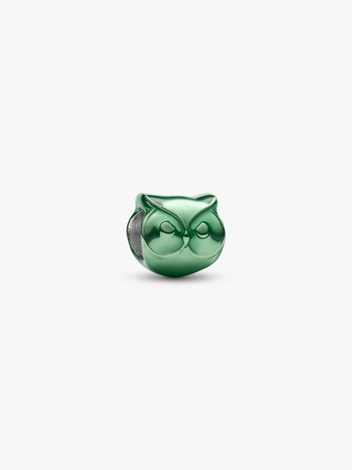 Mini Charm Pandora - Gufo effetto metallico verde