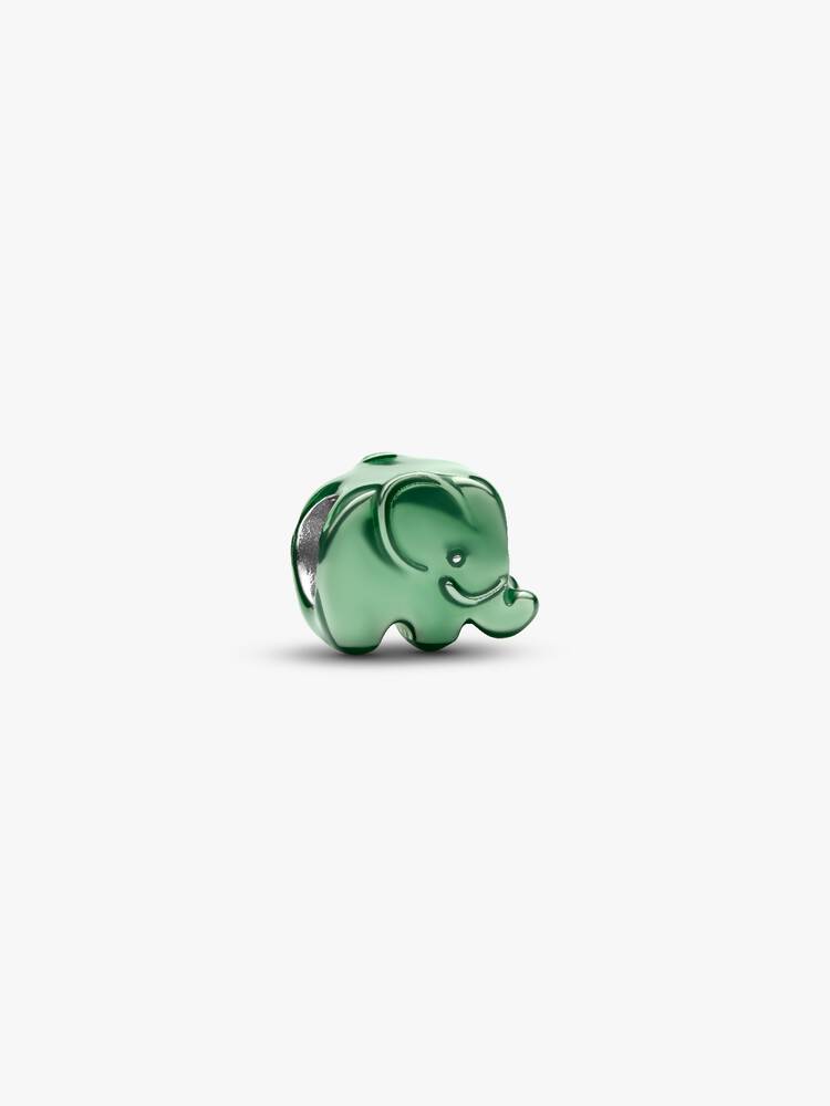 Mini Charm Pandora - Elefante effetto metallico verde