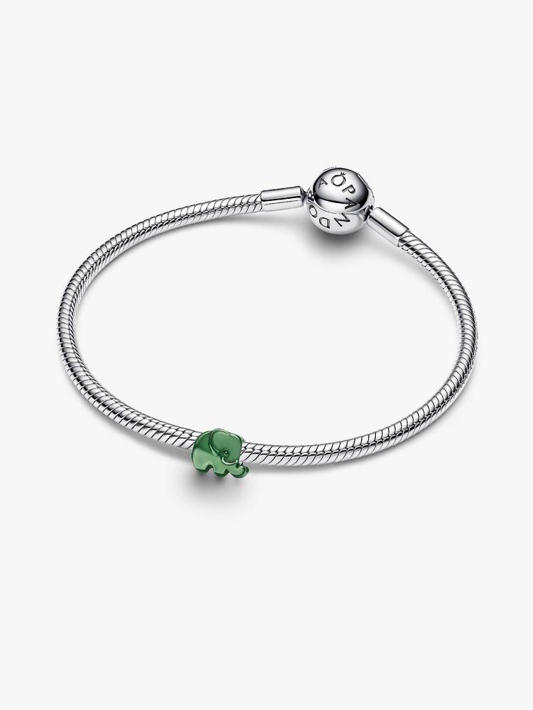 Mini Charm Pandora - Elefante effetto metallico verde
