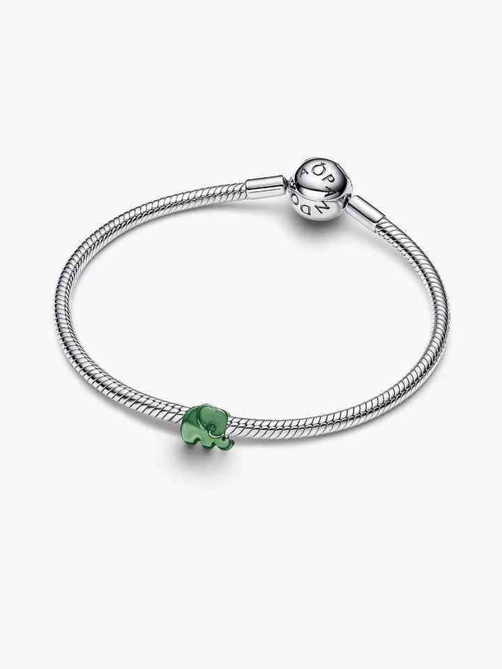Mini Charm Pandora - Elefante effetto metallico verde