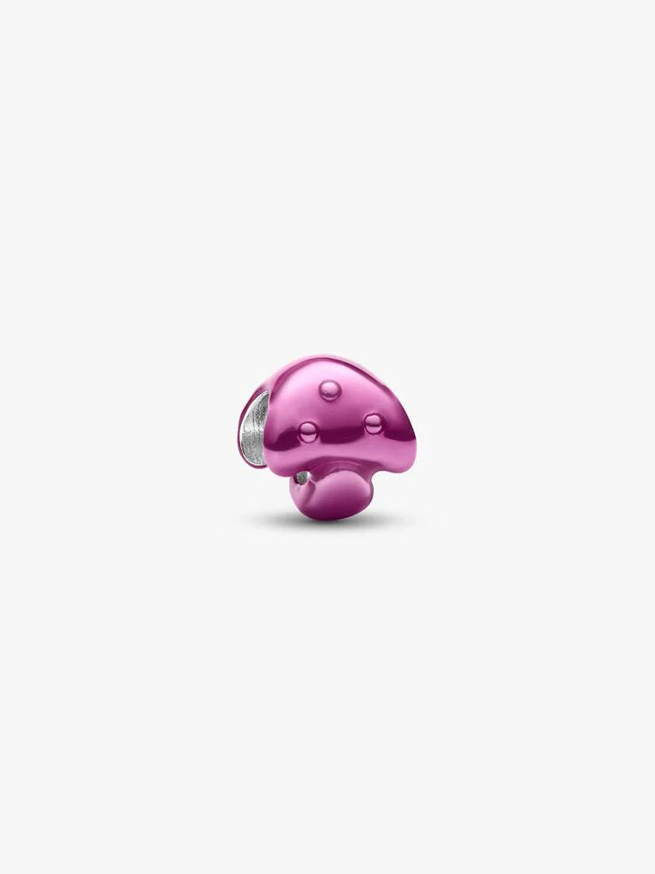 Mini Charm Pandora - Fungo effetto metallico rosa