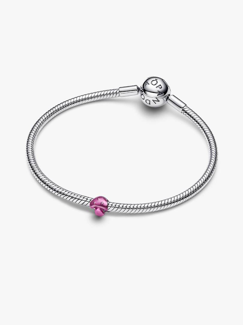 Mini Charm Pandora - Fungo effetto metallico rosa