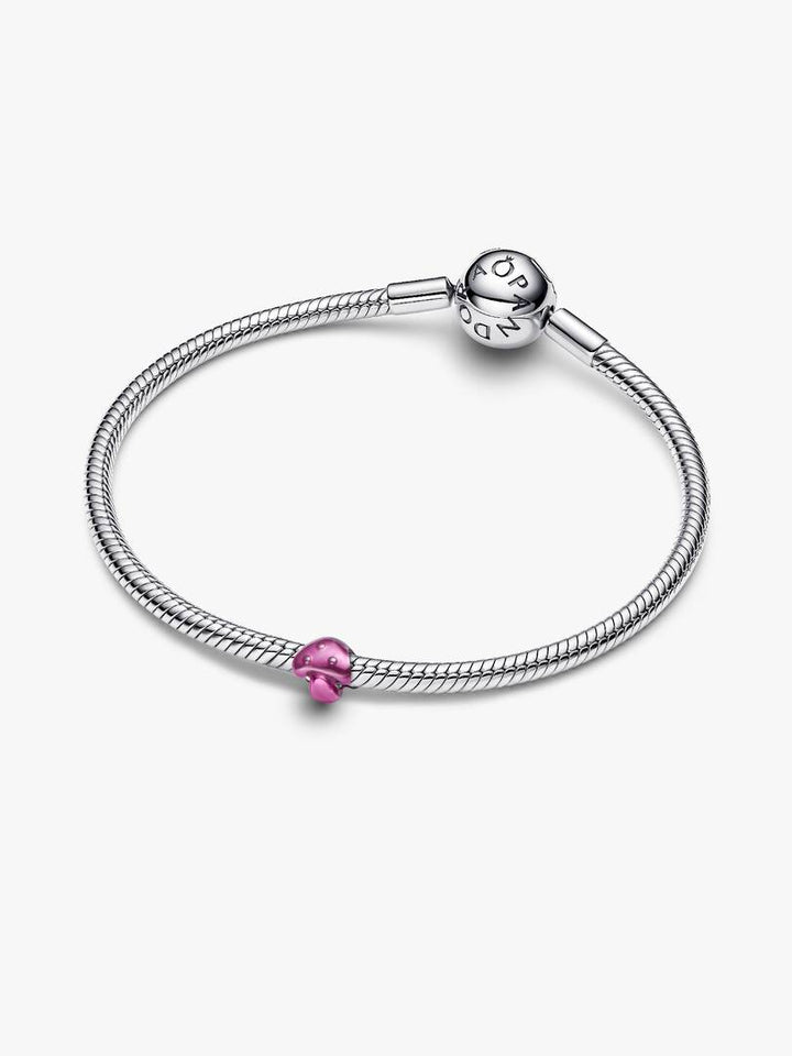 Mini Charm Pandora - Fungo effetto metallico rosa