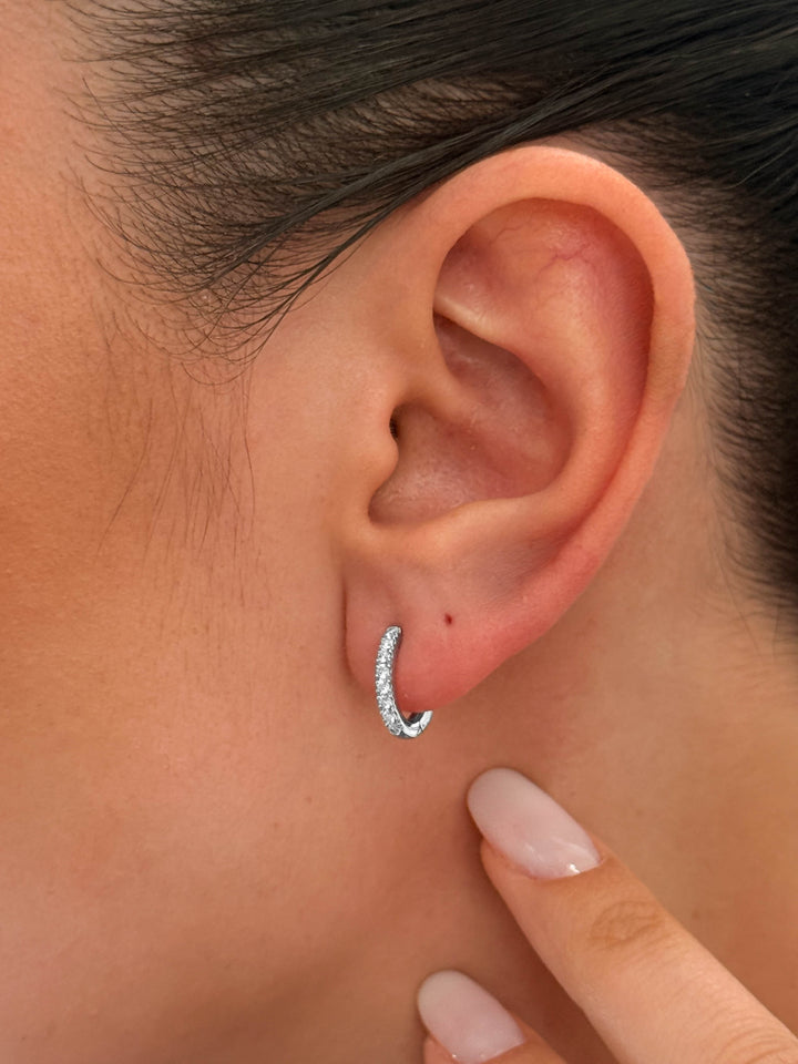 Orecchino Crivelli - Cerchietti in Oro Bianco con Diamanti 0,26 ct.
