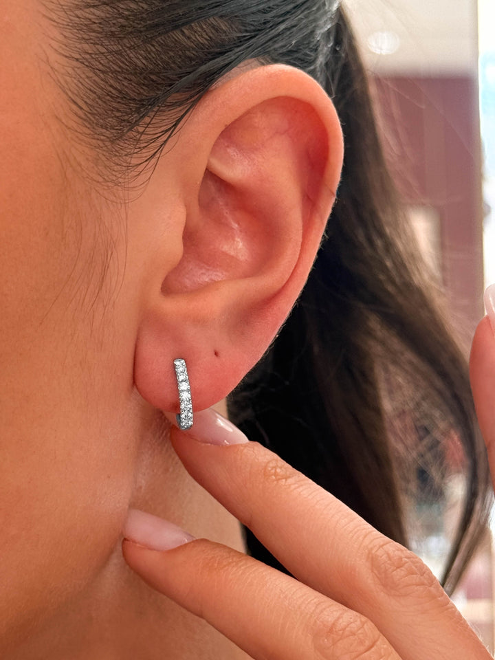 Orecchino Crivelli - Cerchietti in Oro Bianco con Diamanti 0,26 ct.