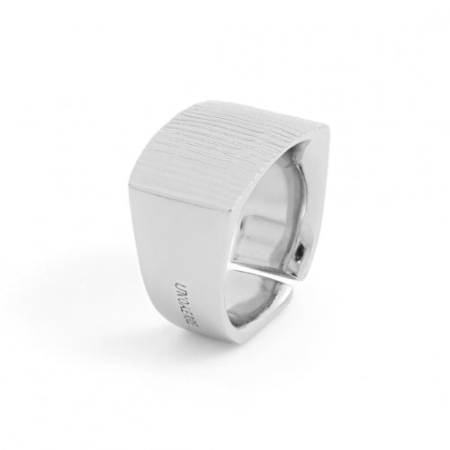 Anello Unoaerre - Geometrico argentato