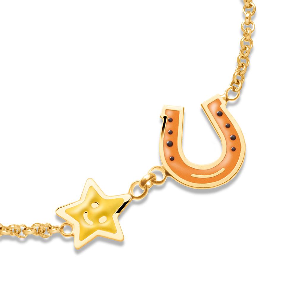 Bracciale leBebé - Primegioie Fortuna Stella Ferra di Cavallo oro giallo