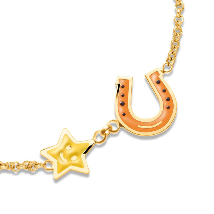Bracciale leBebé - Primegioie Fortuna Stella Ferra di Cavallo oro giallo