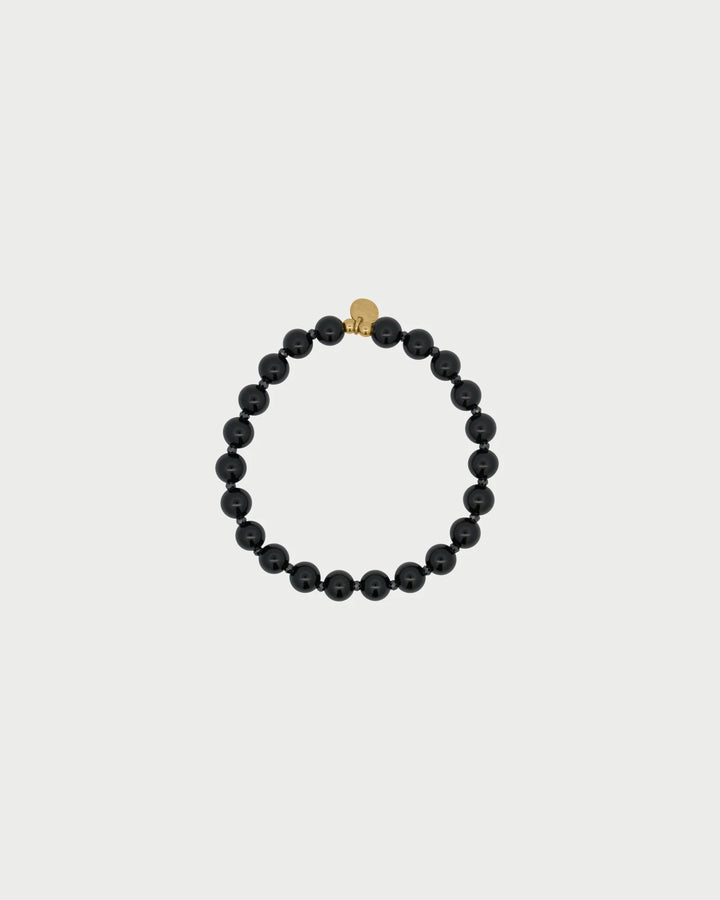 Bracciale Rue Des Mille - base agata nera e zirconi milky