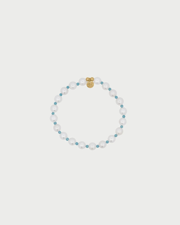 Bracciale Rue Des Mille - Perla e zirconi milky turchesi