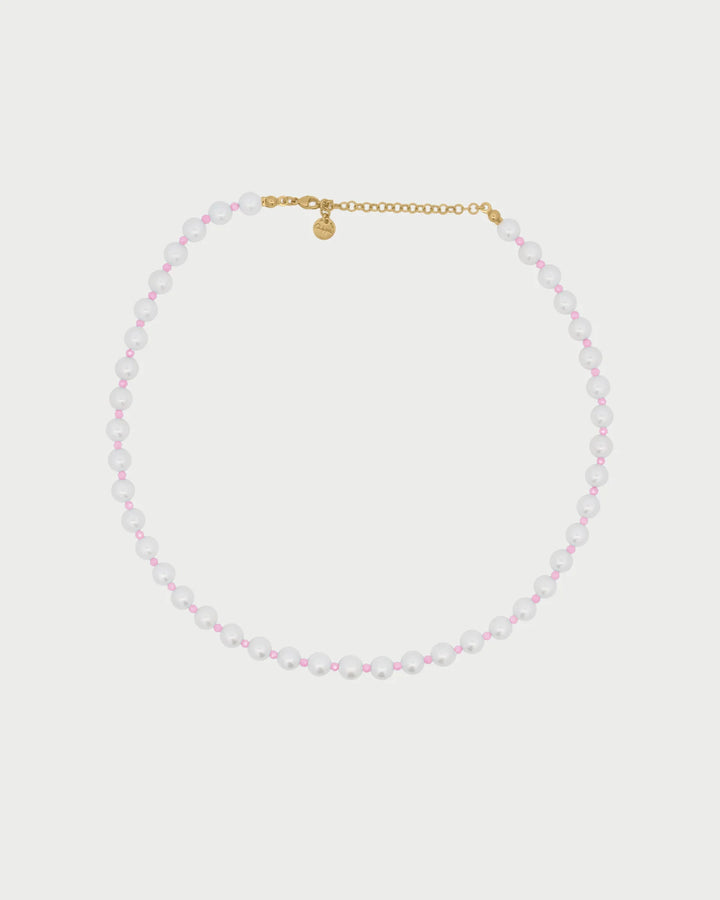 Girocollo Rue Des Mille - Perla e zirconi milky rosa