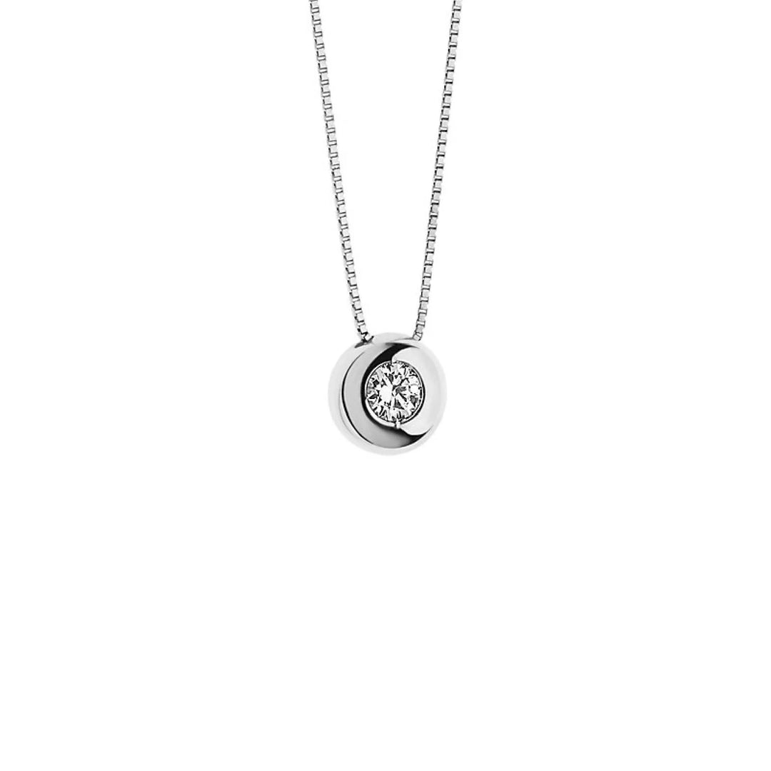 Girocollo Comete - Punto Luce in Oro Bianco e Diamante 0,09 ct.
