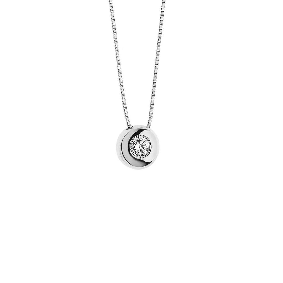 Girocollo Comete - Punto Luce in Oro Bianco e Diamante 0,01 ct.