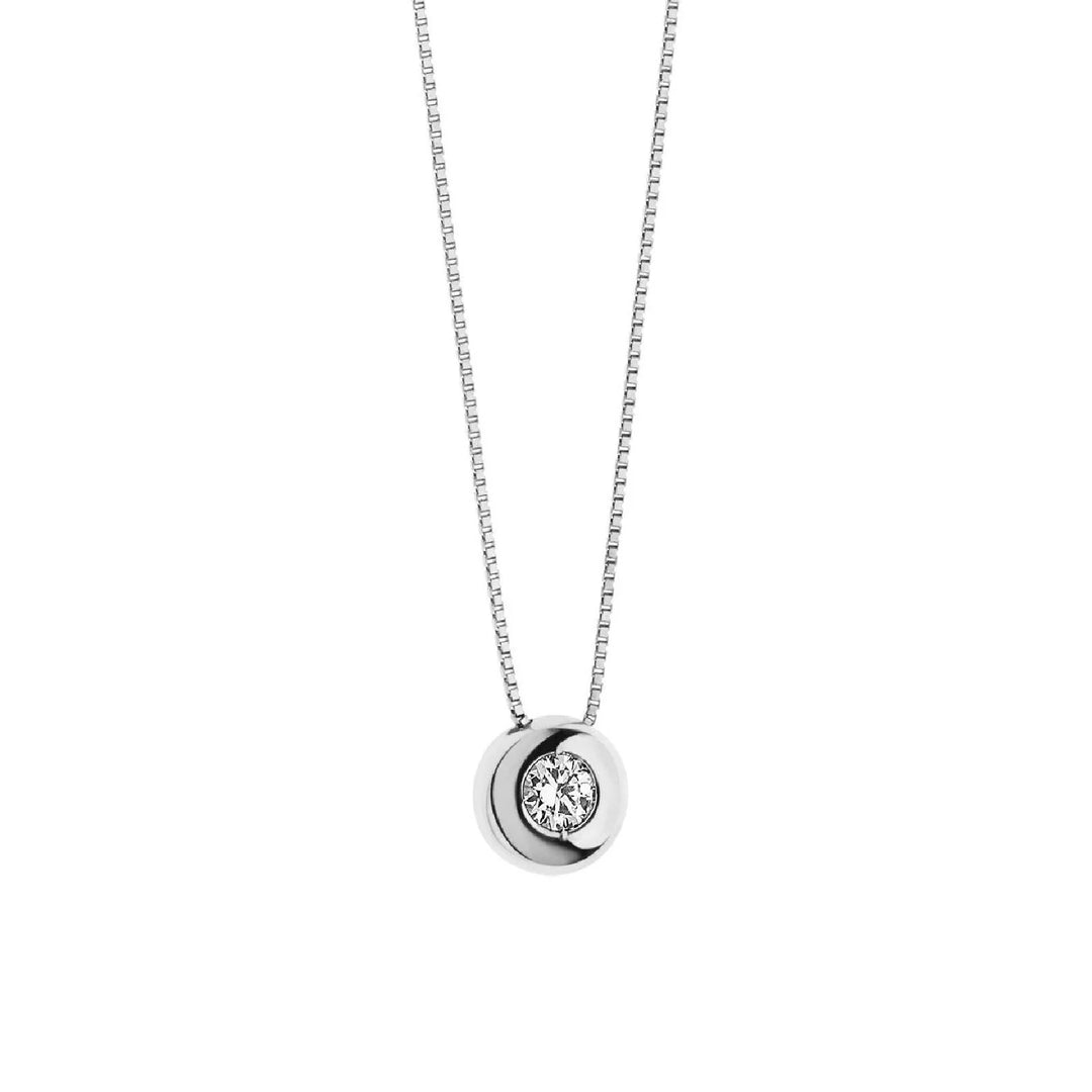 Girocollo Comete - Punto Luce in Oro Bianco e Diamante 0,12 ct.