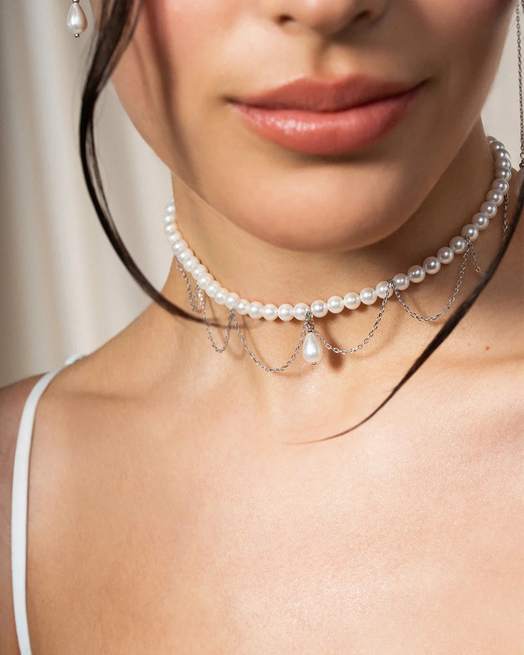 Choker Rue Des Mille - Merletto Pearl Drop