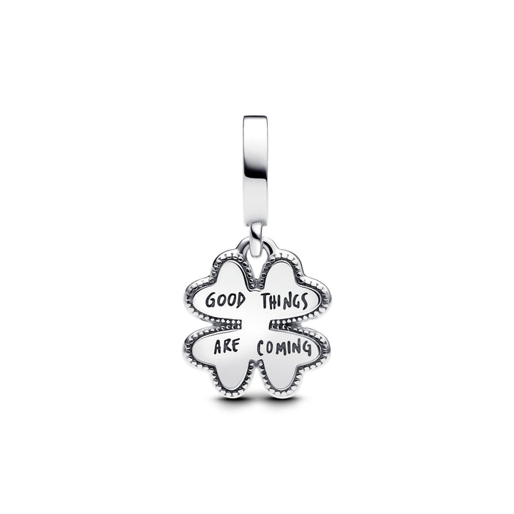 Charm Pendente Quadrifoglio Girevole - con diamante creato in laboratorio