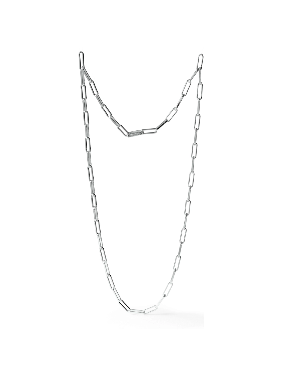 Collana Unoaerre - Lunga paperclip argentata