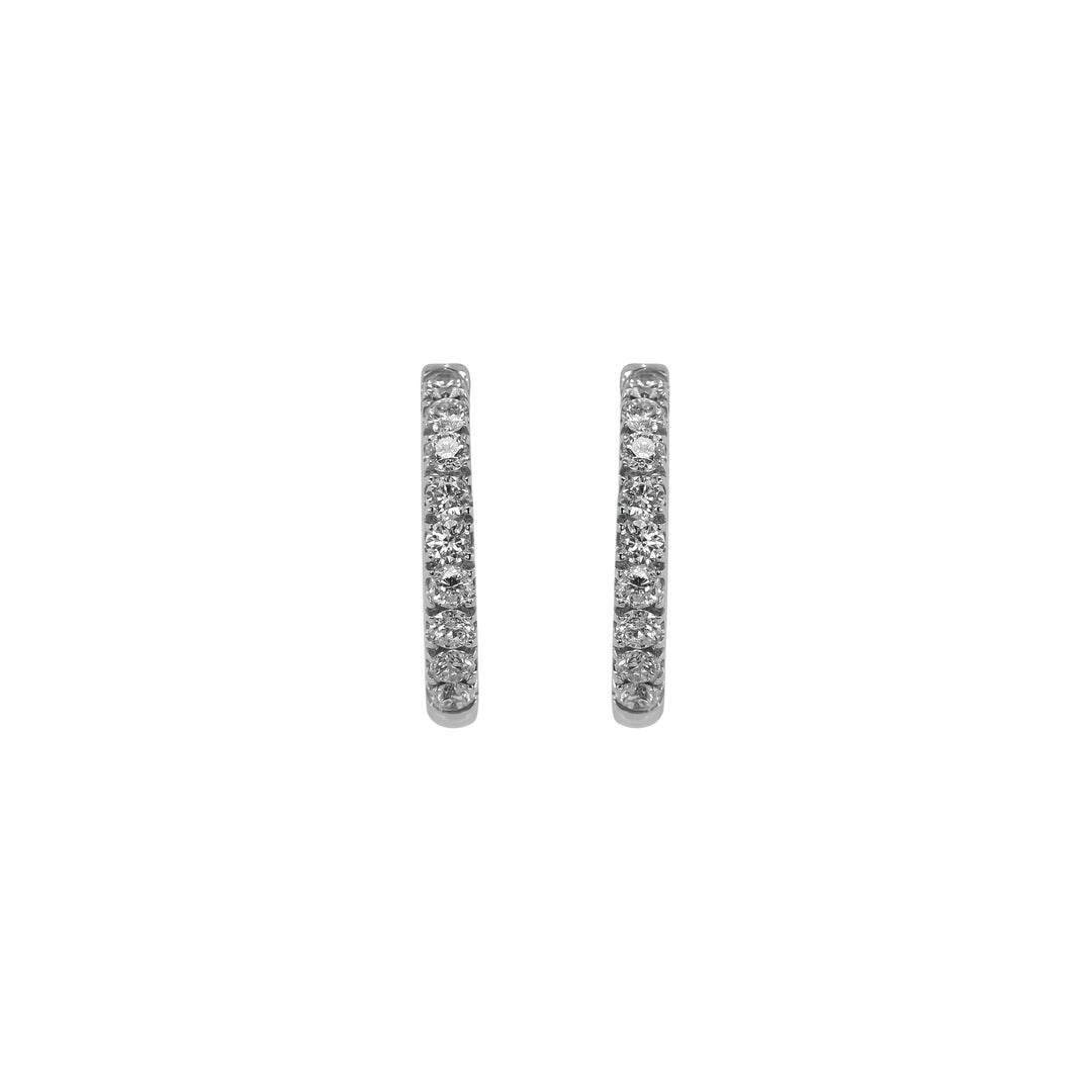 Orecchini Crivelli - Cerchietti in Oro Bianco con Diamanti 0,16 ct.
