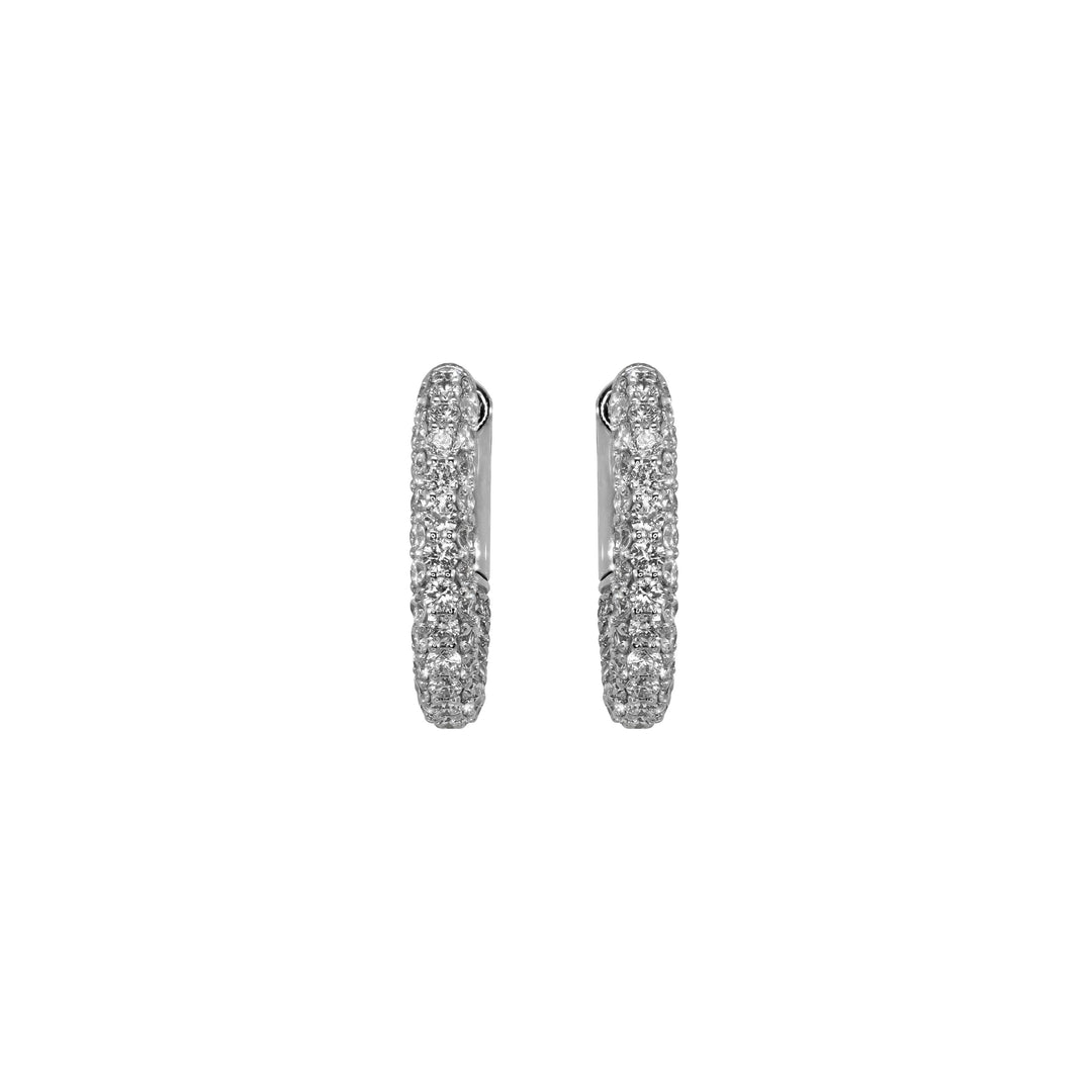 Orecchini Crivelli - Cerchietti in Oro Bianco con Pavè di Diamanti 1,70 ct.